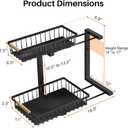 REALINN Under Sink Organizer, 2 Pack Height Adjustable Under Sink Organizers and Storage, 2 Tier Pull Out Drawer Cabinet Storage for Kitchen Bathroom