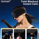 TOPOINT Sleep Mask with Headphones Bluetooth 5.4 Wireless, Sleep Headphones Earphones Earbuds with Microphone HD Speakers Music, Blackout Eye Mask for Sleeping Travel Meditation Men Women Cool Gadgets