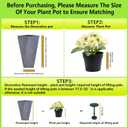 Axcoix Adjustable Height Plant Risers for Inside Pots, 12-21" Planter Inserts for Large Pots, Planter Lift Insert for Tall Square Round Taper Planters (6" 8" 10" Base or Top)