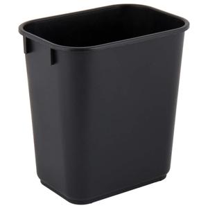 United Solutions 10 Gallon / 28 Quart Space Saving Trash Wastebasket, Fits Under Desk and Small, Narrow Spaces in Commercial, Kitchen, Home Office, and Dorm, Easy to Clean, Black