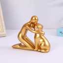 Dog Dad Gifts for Men, Cute Figurines Statue,Unique Mini Shelf Decor for The Home,Room,Bathroom,Office,Lovely Decorations for Dogs Lover (Gold)