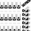 EASTBULL 50 Pack 4GB Bulk Flash Drives USB 2.0 4GB Flash Drives Pack Thumb Drives Bulk Swivel Bulk USB Drives, Black