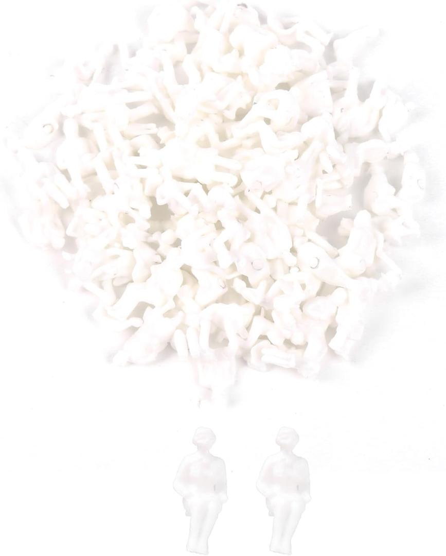 BQLZR Unpainted Architecture White Model Figures 1:87 Scale Men and Women Pack of 100