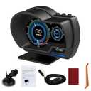 OBD2 GPS Dual System Car HUD Display - Digital Speedometer with Water Temp Voltage RPM - Universal Heads Up Display for Most Vehicles