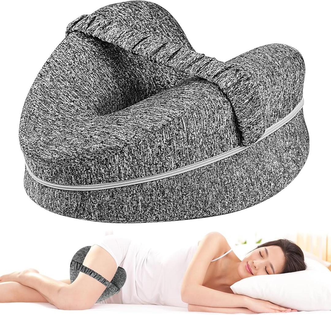 Leg & Knee Pillow for Side Sleepers,Ergonomic Leg Pillow for Soothing, Memory Foam Leg Pillow with Sleeping.Leg&Knee Pillow for Soothing Pain Relief for SciaticaGray