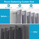Curtain Rods for Windows 84 to 120 Inches, 1 Inch Diameter Metal Wrap Around Window Curtain Rod with Brackets, Matte White