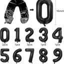 Number Balloons 16 Inch Black 0-9 Number Foil Balloons 14 Pcs Custom Digital Balloons for Party Decorations New Years Eve Party Birthday Graduations Anniversary Baby Shower