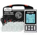 TENS 7000 Rechargeable TENS Unit Muscle Stimulator, 48 Pack Electrodes and Pain Relief Device  Advanced TENS Machine for Effective Back Pain Relief, Nerve Pain Relief, Muscle Pain Relief