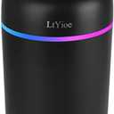 LtYioe Humidifier Portable Mini Humidifiers for Bedroom, Personal Desktop Cool Mist Air Humidifier with Colorful Night Light, 2 Mist Modes & Auto Shut-Off, Super Quiet for Car Office Home (Black)