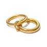 Stackable Rings for Women Non Tarnish - 18K Gold Plated Water Resistant Interlocked Stackable Ring - Stainless Steel Waterproof Rings for Women Tarnish Free