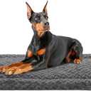 Washable Dog Bed Mat Reversible Dog Crate Pad Soft Fluffy Pet Kennel Beds Dog Sleeping Mattress for Large Jumbo Medium Small Dogs, 47 x 29 Inch, Grey