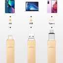 MFi Certified 512GB Flash Drives 3.0 High Speed 3ni1 USB Stick External Storage Compatible for iPhone/PC/iPad/Android/More Devices for Photos and Videos Transfer Storage Backup(Gold)