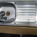 Free Standing Utility Sink, Outdoor Stainless Steel Laundry Tub, Portable Single Bowl Washing Hand Basin Station with Workbench, Fish Cleaning Table &Storage Shelves for Garage, Kitchen,Camping