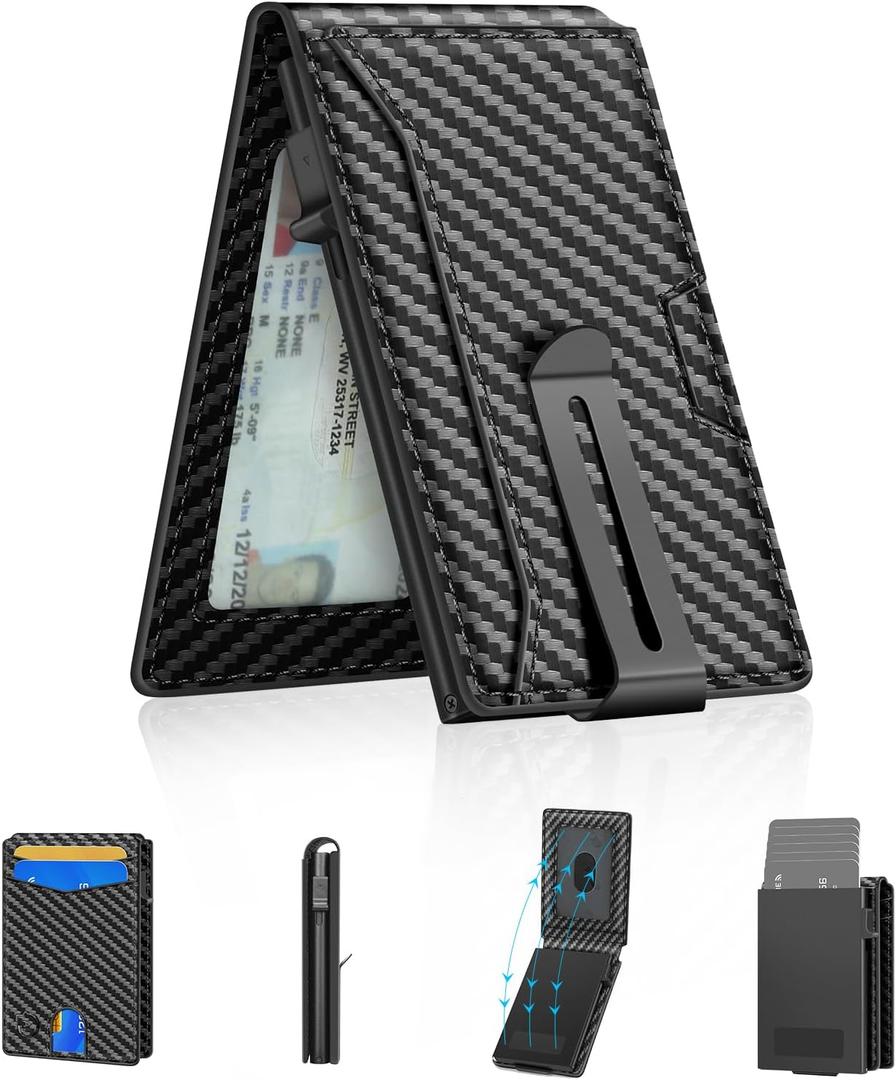 SMART LB Mens Wallet Front Pocket Bifold Fashion Slim Wallets for Men with Money Clip (Carbon)