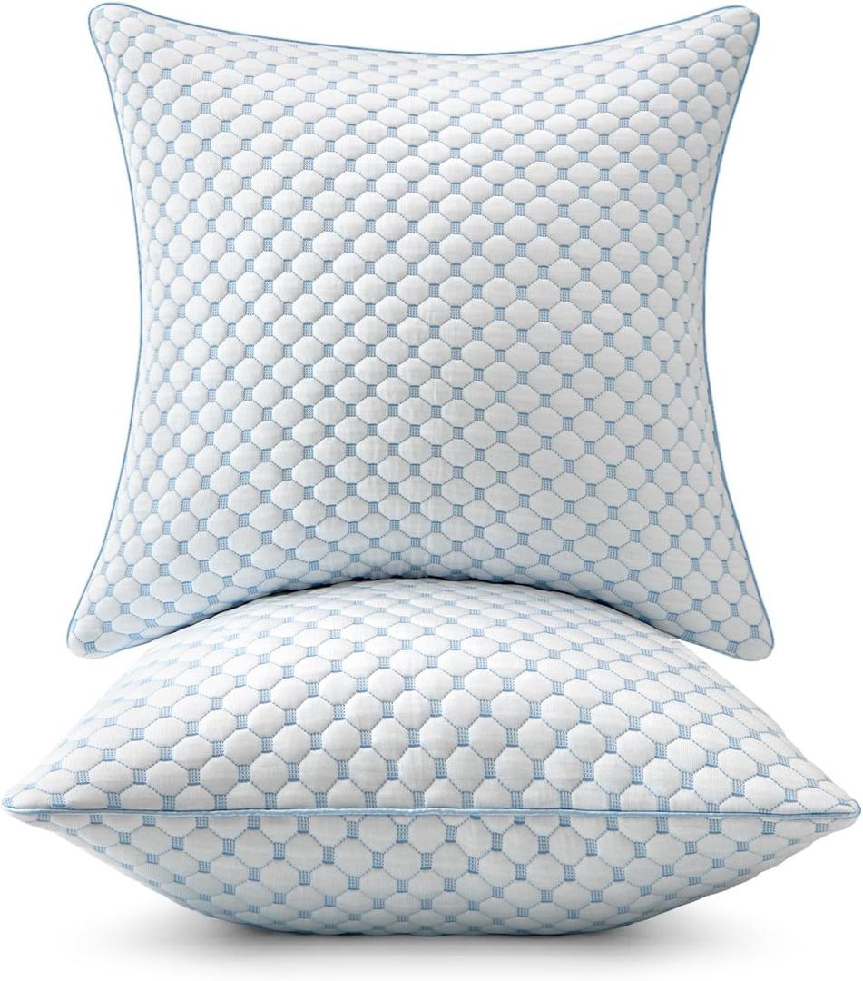 MIULEE 24x24 Pillow Inserts, Memory Foam Cooling Set of 2 Decorative Throw Pillows,Adjustable Premium Stuffer for Sofa Couch Bed and Living Room