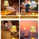 Crystal Cordless Lamp, Dimmable+3 Colors Rechargeable Lamp, Touch+2000mAh Battery Operated Vintage Ambient Light for Kitchen/Bedroom/Bathroom Shower, College Gifts, Mothers Day Gifts for Wife Daughter
