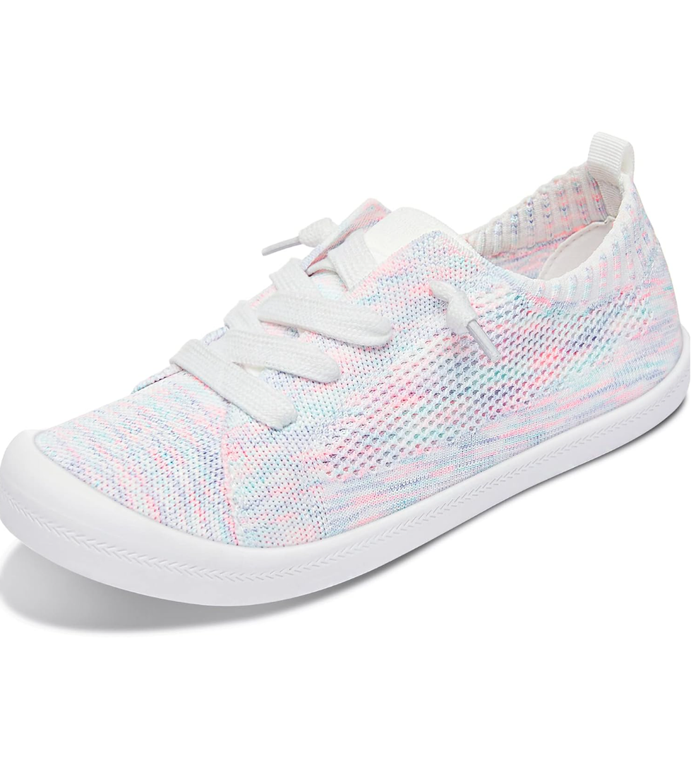 ALTOCIS Women's Knit Slip On Sneakers Ladies Elastic Low Top Flats Lightweight Breathe Mesh Fashion Sneakers Cute Flying Woven Loafers, Size 8