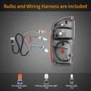 Tail Light Assembly Compatible with 2004-2006 Toyota Tundra Double Cab Tail lights Rear Brake Lamp with Bulbs and Wiring Harness, Passenger and Driver Side