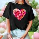 Mommy and Me Valentines Shirts Heart Graphic T-Shirt Family Matching Outfits Mom and Girls Valentine Gift Tee Tops (XL)