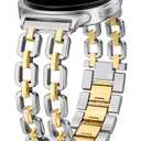 Wearlizer Metal Bands Compatible with Samsung Galaxy Watch 8 Band 40mm 44mm/Watch 8 Classic 46mm, No Gap Dressy Stainless Steel Chain Strap Wristbands Accessories for Women