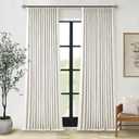 102 Inches Long Pinch Pleated Linen Blackout Curtains for Bedroom Back Tab Track Memory Trained Shape Farmhouse Light Blocking Curtains 102 Inch Length for Living Dining Room Darkening Drapes Cream (40"W x 102"L (Pack of 2))