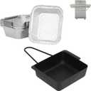 DcYourHome Grease Tray with 15 Pack Drip Pan for Nexgrill 720-0830H 720-0925P 720-0830D 720-08882A 720-0896 720-0888S Replacement Parts, Grill Drip Tray for Cuisinart CGG-7400 CGG-8500 Grease Catcher (Silver+Black-For Nexgrill Series)