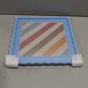 12x12 Picture Frame with Mat for 10x10, Wavy Edge Wooden Real Glass Photo Frame for Wall Hanging, Blue, 1 Pack