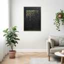 Boiee Art,24x36Inch Hand Painted Golden Textured Acrylic Canvas Paintings Modern Black Decorative Wall Art Abstract Framed Artwork