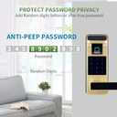 Smart Door Lock, Heavy Duty 5 in 1 Keyless Entry Door Lock, Full App Control Digital Keypad Lock, Reversible Handle with Fingerprints and Passcodes for Family/Office/Apartment (Gold)