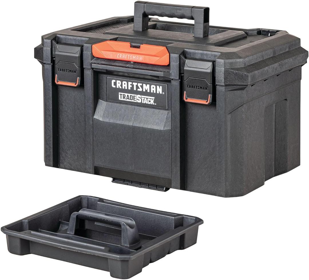 CRAFTSMAN TRADESTACK Tool Box, Waterproof Indoor/Outdoor, Stackable Tool Storage, Lockable, 21 Inch (CMST21430)
