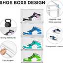 12 Pack Clear Sneaker Shoe Box Plastic Stackable ‌Shoe Organizer, Size 12.5