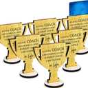 6 Pcs Coach Gift Card Holder Coach Appreciation Gifts for Men Women Wooden Trophy Shaped Card Sleeves Money Cash Holders Thanks Party Decor for Football Basketball Baseball Sports