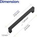 Ravinte 5 Pack 6-1/4 Inch Square Cabinet Handles - Matte Black Stainless Steel Drawer Pulls - Kitchen Hardware