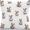 Funny English Bulldog Throw Pillow Covers 18x18, English Bulldog Gifts for Women Men, Dog Lovers Gifts Decorative Pillow Covers, Dog Pillowcases Cushion Case for Home Couch Bedroom Decor