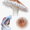 Mushroom Hat Costume Cosplay Accessory Party Hat Cap, Oversized with Wired Brim (Brown)