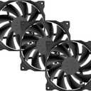 uphere 3-Pack Long Life Computer Case Fan 120mm Cooling Case Fan for Computer Cases Cooling,12BK3-3