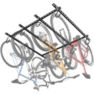 TORACK Ceiling Bike Rack for Garage, Ceiling-Mounted Bicycle Storage Hooks for 4 Bikes (Horizontal) or 8 Bikes (Vertical), Adjustable Overhead Bicycle Hooks for Mountain, Road, and Kids' Bike