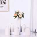 White Bud Vases Set of 6 - Mini White Ceramic Vases for Flowers, Modern Bud Vase for Table Decor, Boho Small Vase for Home Decor, Centerpieces in Bulk for Wedding, Home, Table, Party Decor