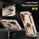 2 x LUMARKE for Galaxy A55 Case with Screen Protector,Pass 16ft. Drop Tested Military Grade Protective Phone Cover with Magnetic Ring Kickstand Compatible with Car Mount Holder Gold (Yellow)