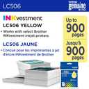 Brother Genuine LC506Y Standard Yield Yellow Ink Cartridge (for use INKvestment 4355, 4555, and 4557 Printers)