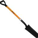 Ashman Drain Spade Shovel (1 Pack) - 48 Inches Long Handle Spade with D Handle Grip - Durable Handle with a Thick Metal Blade - Multipurpose Premium Quality Orange Shovel.