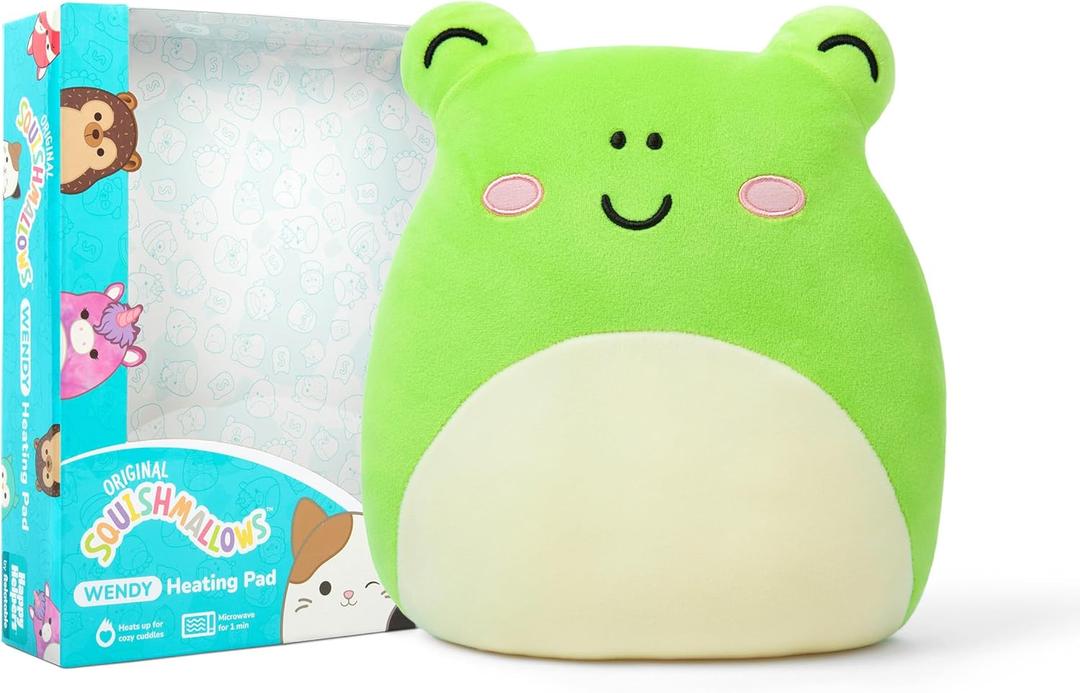 Squishmallows Wendy The Frog by Relatable, Microwavable Heating Pad for Period Cramps, Great Cuddly Plushies and Gift Ideas for Loved Ones of All Ages, Includes 1 Lavender Scented Heating Pad Plushy