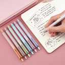 WRITECH Gel Ink Retractable Pens: Black Ink 0.7mm medium Fine Point Pen Set, Extra Smooth Tip No Bleed Smear Smudge Refillable Clickable Pens Bulk for Writing Journaling Multicolor 8ct