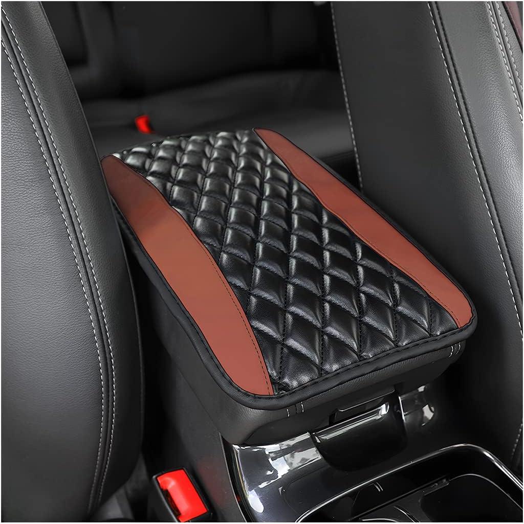 Moly Magnolia Car Center Console Cushion Pad, Universal Leather Waterproof Armrest Seat Box Cover Protector,Comfortable Car Decor Accessories Fit for Most Cars, Vehicles, SUVs (Brown)