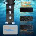 3-Stage Internal Aquarium Filter 320GPH Turtle Filter in-Tank Filter Dual Water Outlet & Aeration, Fish Tank Filter Turtle Tank Filter for 60-100 Gallon Tanks
