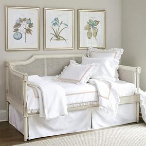 Pleated Daybed Skirts Twin Size Split Corners for Day beds Three Side Coverage, Easy fit, Made with Brushed Microfiber (Twin -14,White)