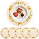 Fall Placemats Set of 6 Fall Thanksgiving Autumn Table Decorations Indoor Farmhouse Harvest Pumpkins Round Table Mats for Party Kitchen Dinning (Set of 6)