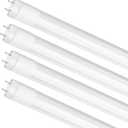 LightingWill LED T8 3FT Light Tube, Natural White 4000K, Dual-End Powered Ballast Bypass, 1600Lumens 15W (32W Fluorescent Equivalent), Frosted Cover, AC85-265V Lighting Tube Fixtures, 4 Pack