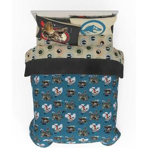 Jurassic World Rebirth Kids Bedding Super Soft Cozy Microfiber Comforter and Sheet Set, 7 Piece Full Size, (Officially Licensed Product) by Franco