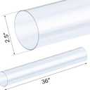 4 Pieces 2-1/2" x 36" Clear Rigid Pipes, Plastic Round Tubes with Strap Clamps for Home, Garden, Woodworking, DIY Dust Collection System